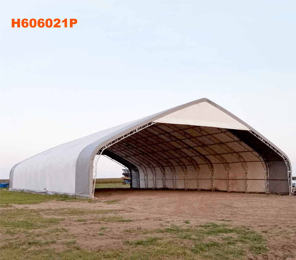 Los hangares para aviones con carpa